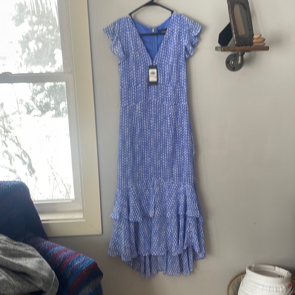 Blue polka dot dress